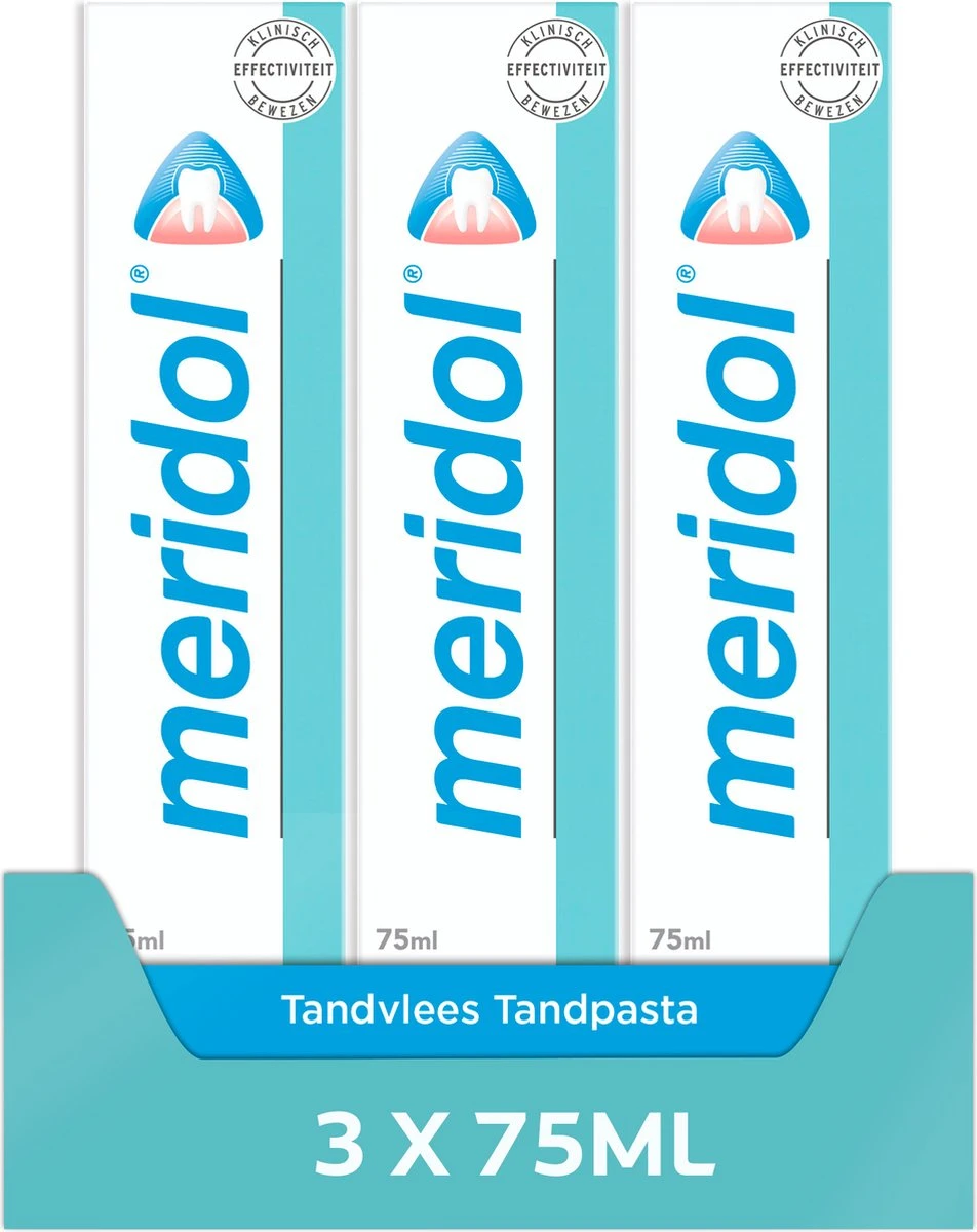 Meridol Tandvlees Tandpasta 3 X 75ml - Voordeelverpakking 1 Meridol Tandvlees Tandpasta 3 X 75ml - Voordeelverpakking