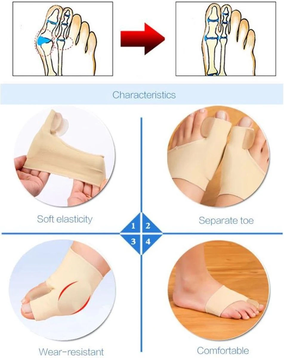 Merkloos Hallux Valgus Teen Spreider/Corrector Knobbel Teen Corrector |bunion | Eeltknobbel | Teen Rechtzetten | Comfortabel 3 Merkloos Hallux Valgus Teen Spreider/Corrector Knobbel Teen Corrector |bunion | Eeltknobbel | Teen Rechtzetten | Comfortabel - Afbeelding 3
