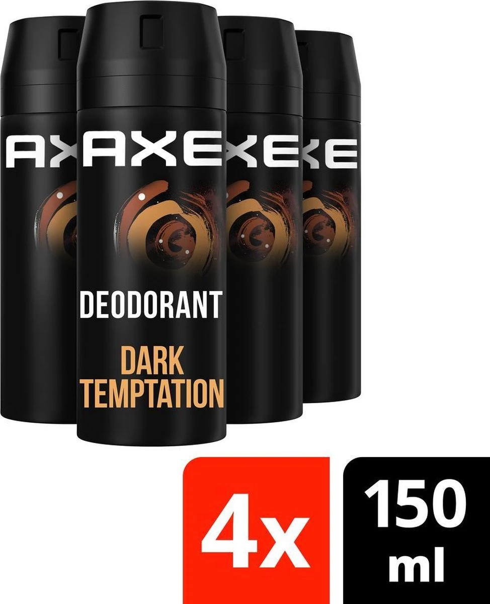 Axe Dark Temptation Bodyspray Deodorant - 4 X 150ml - Voordeelverpakking 2 Axe Dark Temptation Bodyspray Deodorant - 4 X 150ml - Voordeelverpakking - Afbeelding 2