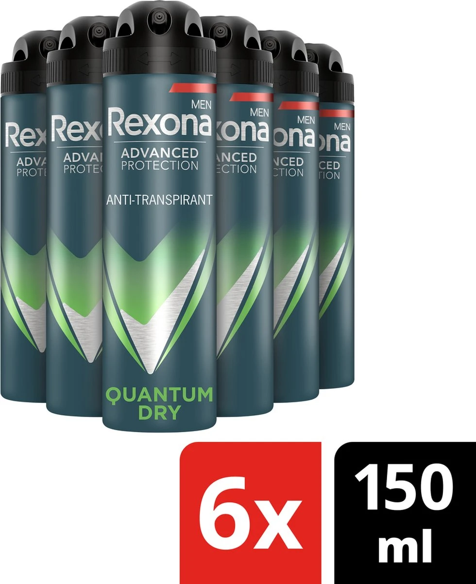 6x Rexona Men Deodorant Spray Quantum Dry 150 Ml 5 6x Rexona Men Deodorant Spray Quantum Dry 150 Ml - Afbeelding 5