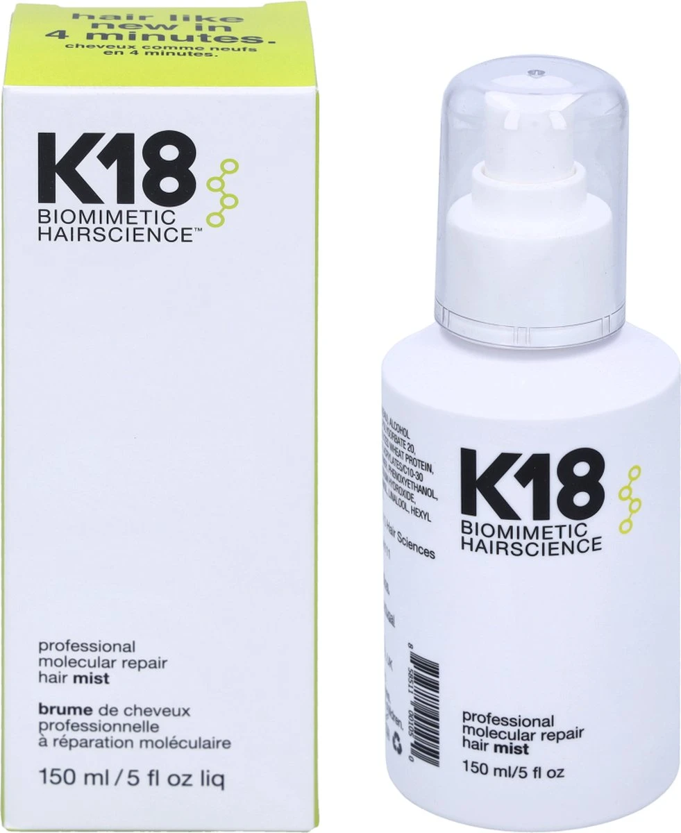 K18 - Hair Spray Molecular Repair Hair Mist 150ml 2 K18 - Hair Spray Molecular Repair Hair Mist 150ml - Afbeelding 2